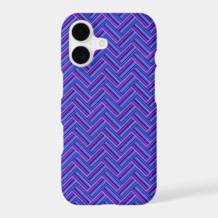 Blue and purple stripes double weave
