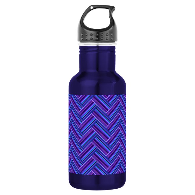 Blue and purple stripes double weave 532 ml water bottle (Front)