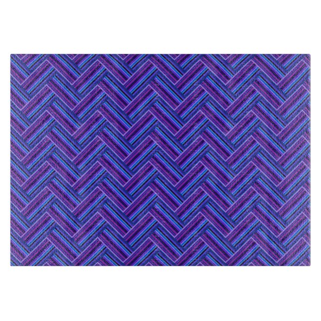 Blue and purple stripes double weave cutting board (Front)