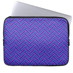 Blue and purple stripes double weave laptop sleeve
