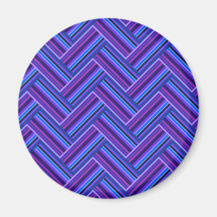 Blue and purple stripes double weave magnet