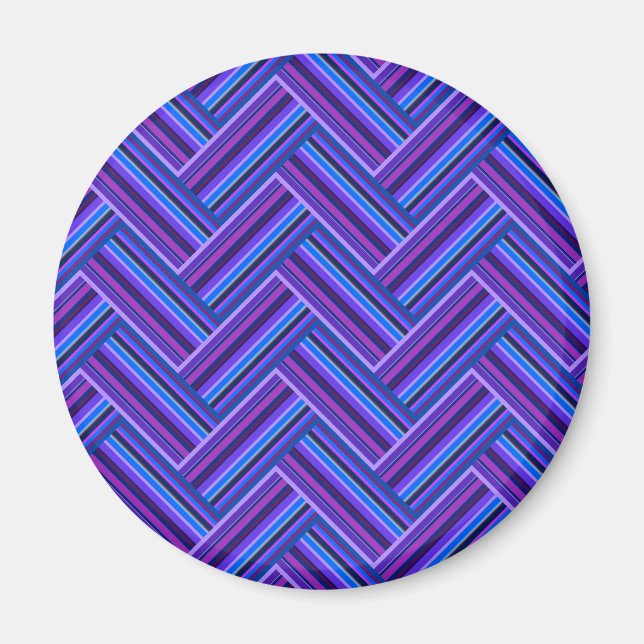 Blue and purple stripes double weave magnet (Front)