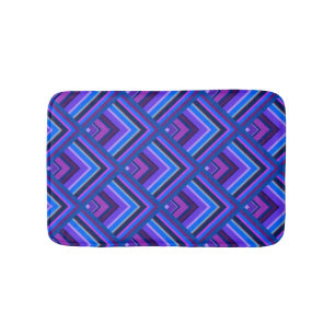 Blue and purple stripes scale pattern bath mat