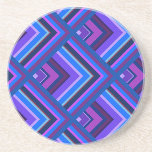 Blue and purple stripes scale pattern coaster