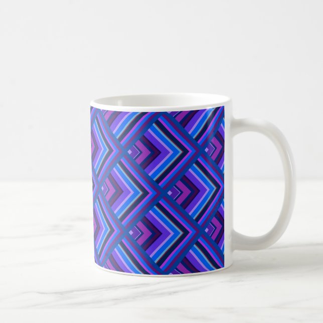 Blue and purple stripes scale pattern coffee mug (Right)