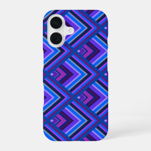 Blue and purple stripes scale pattern iPhone 16 case