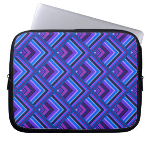 Blue and purple stripes scale pattern laptop sleeve