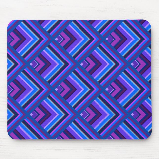 Blue and purple stripes scale pattern mouse mat (Front)