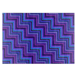 Blue and purple stripes stairs cutting board