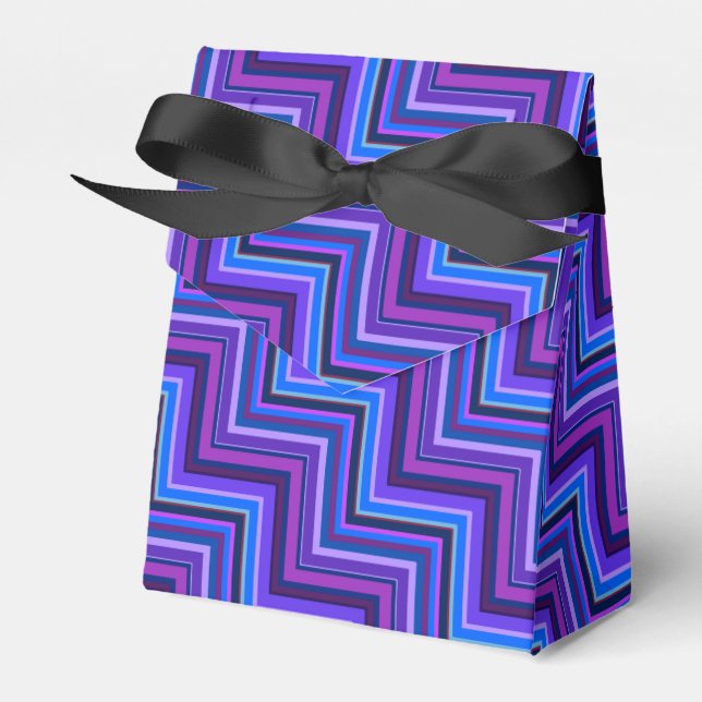 Blue and purple stripes stairs favour box (Front Side)