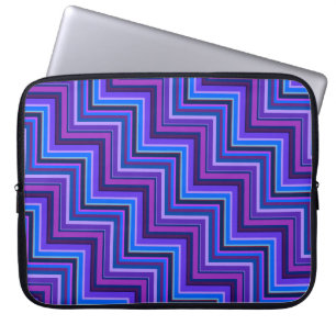 Blue and purple stripes stairs laptop sleeve