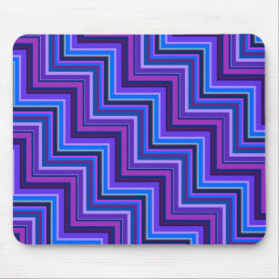 Blue and purple stripes stairs mouse mat