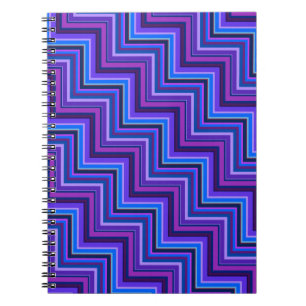 Blue and purple stripes stairs notebook