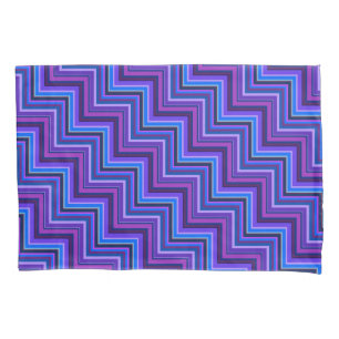 Blue and purple stripes stairs pillowcase