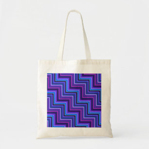 Blue and purple stripes stairs tote bag