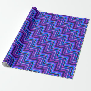 Blue and purple stripes stairs wrapping paper