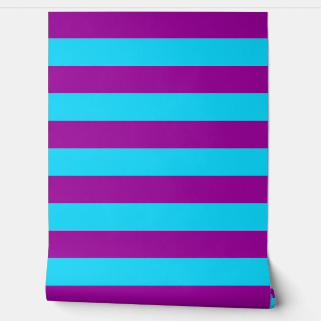 Blue and Purple Stripes Wall Decor (Unrolling)