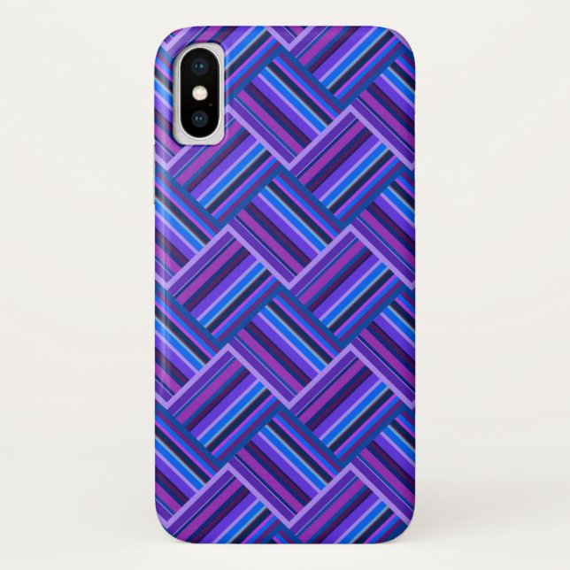 Blue and purple stripes weave Case-Mate iPhone case (Back)