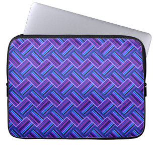 Blue and purple stripes weave laptop sleeve