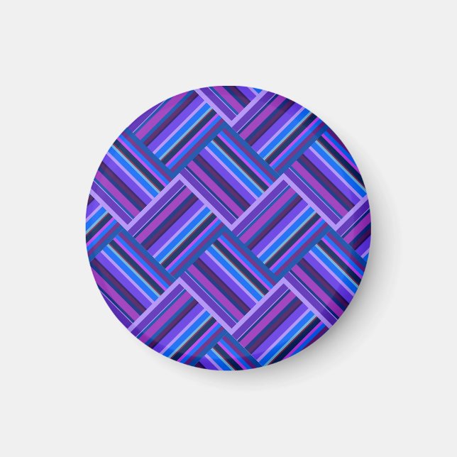 Blue and purple stripes weave magnet (Front)
