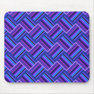 Blue and purple stripes weave mouse mat