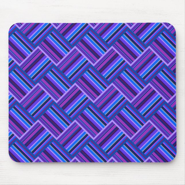 Blue and purple stripes weave mouse mat (Front)