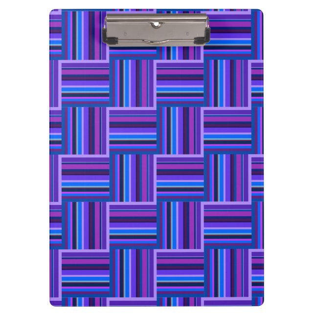 Blue and purple stripes weave pattern clipboard (Front)