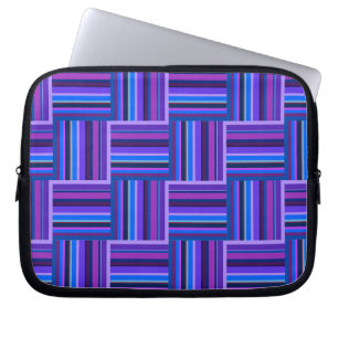 Blue and purple stripes weave pattern laptop sleeve