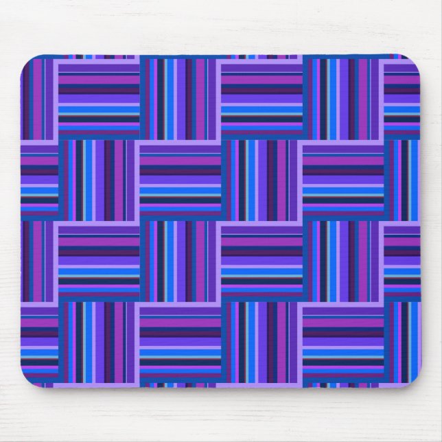 Blue and purple stripes weave pattern mouse mat (Front)