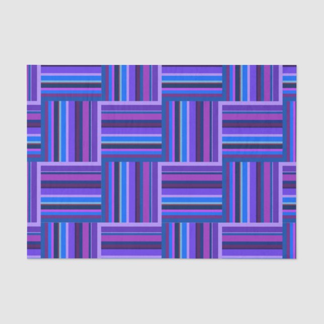 Blue and purple stripes weave pattern tissue paper (Front)