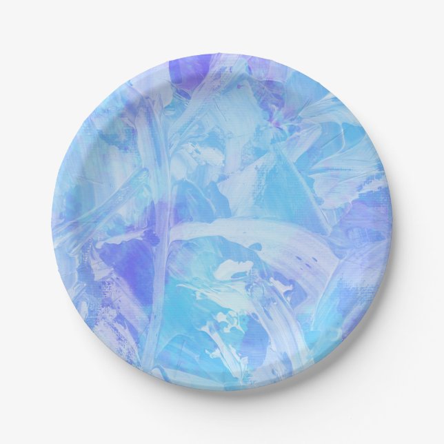 Blue and Purple Textured  Paper Plate (Front)