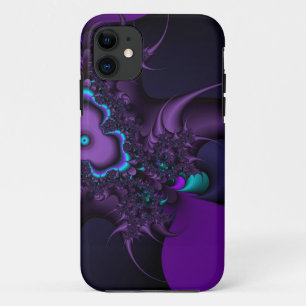 blue and purple thorn fractal iphone case