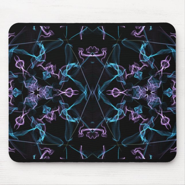 Blue and Purple Triangle Mandala Mouse Mat (Front)