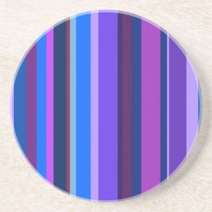 Blue and purple vertical stripes coaster