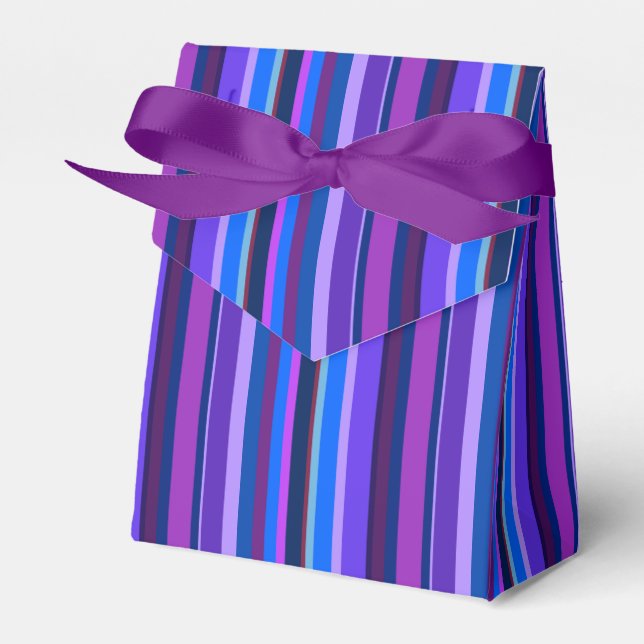 Blue and purple vertical stripes favour box (Front Side)