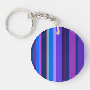 Blue and purple vertical stripes key ring