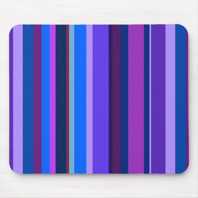 Blue and purple vertical stripes mouse mat (Front)
