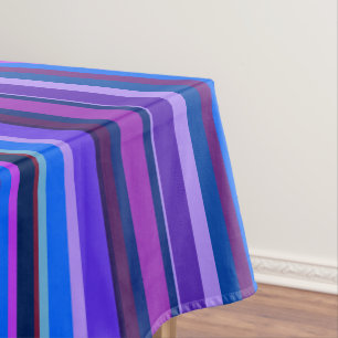 Blue and purple vertical stripes tablecloth