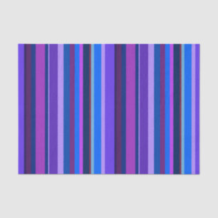 Blue and purple vertical stripes tissue paper