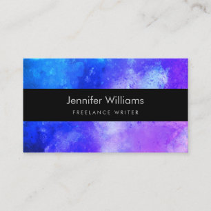 Blue And Purple Watercolor Business Card
