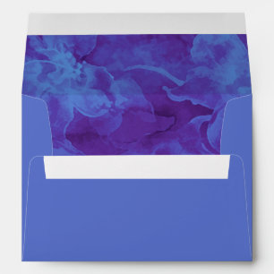 Blue and Purple Watercolor Flowers Envelopes