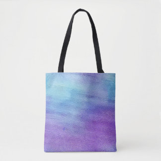 Blue and Purple Watercolor Ombre Tote Bag
