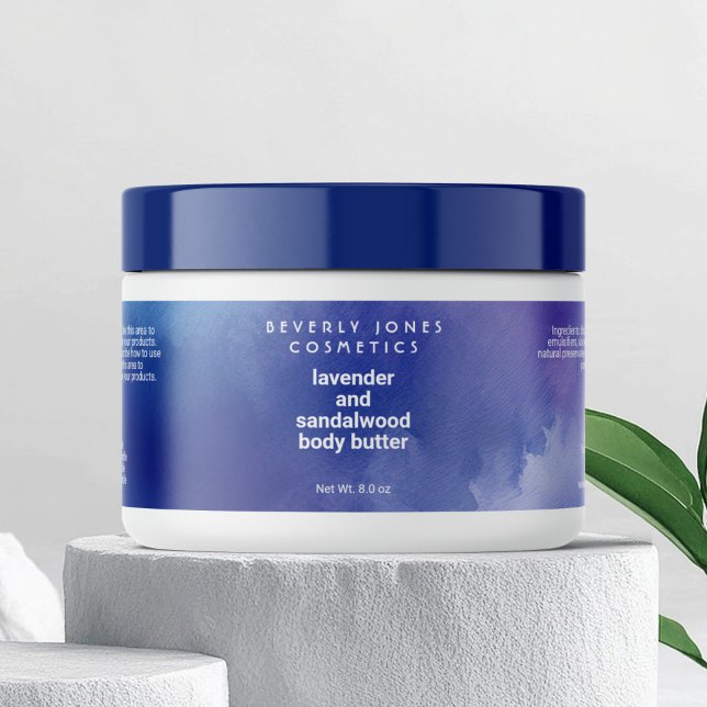 Blue and Purple  Waterproof Wrap Around Jar Label (Creator Uploaded)