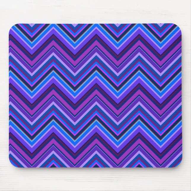 Blue and purple zigzag stripes mouse mat (Front)