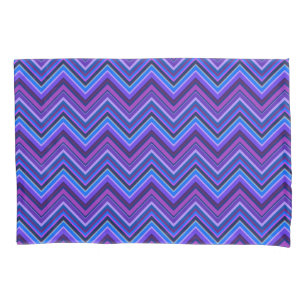 Blue and purple zigzag stripes pillowcase