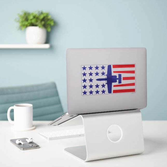 Blue and Red A-10 Stars and Stripes (Laptop On Desk)