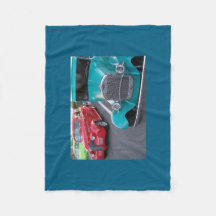 Blue and Red Antique Cars Fleece Blanket