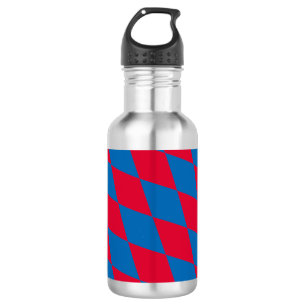 Blue and Red Bavaria Diamond Flag Pattern 532 Ml Water Bottle