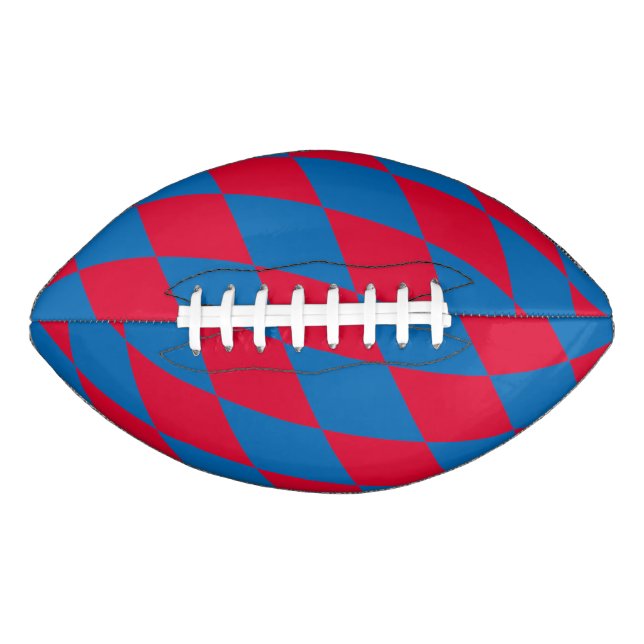 Blue and Red Bavaria Diamond Flag Pattern American Football (Front)