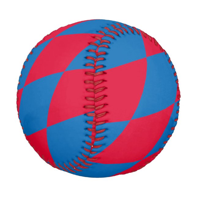 Blue and Red Bavaria Diamond Flag Pattern Baseball (Angled)